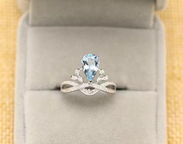 Aquamarine Filigree Engagement Ring