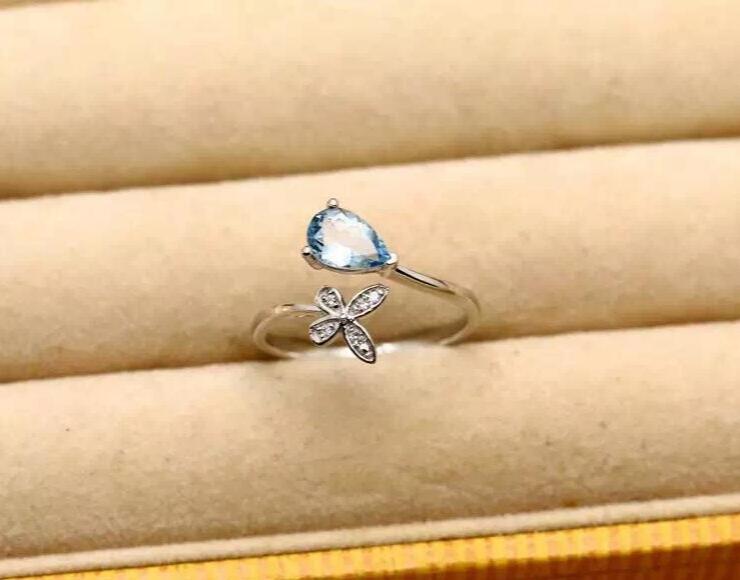 Aquamarine Engagement Ring, Diamond